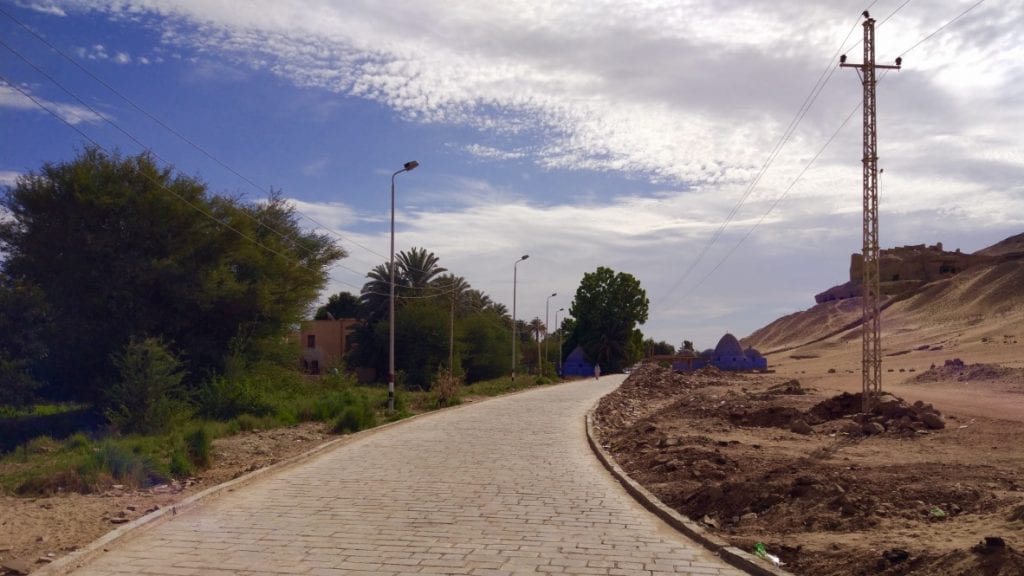 A road in west bank in Aswan Egypt. 