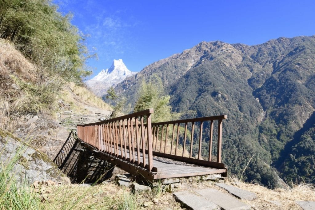 A small bridge during ABC Trek