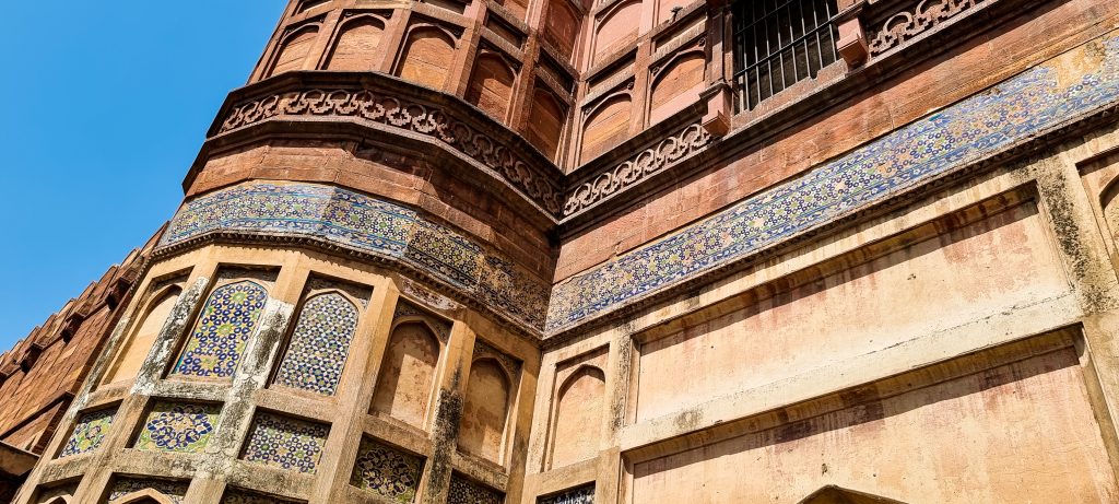 Closer look at the wall of Agra fort