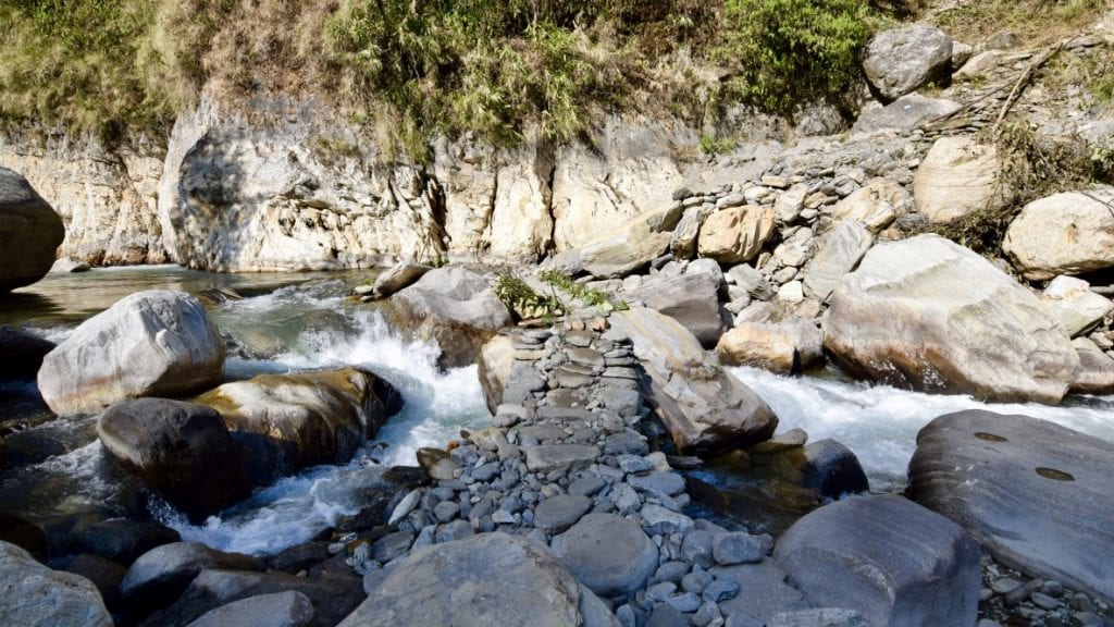 A bridge made of stone in Annapurna