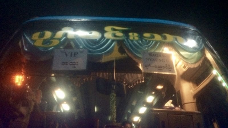 Bus to Bagan from Yangon