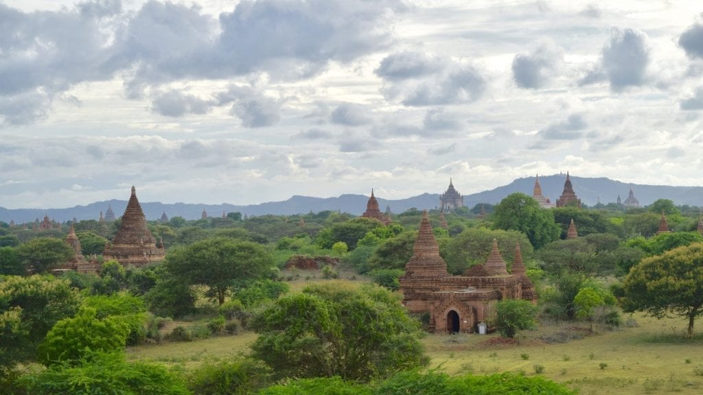 Dotted Temples in Bagan, Myanmar. Myanmar is one of the less visited destinations in Asia. 