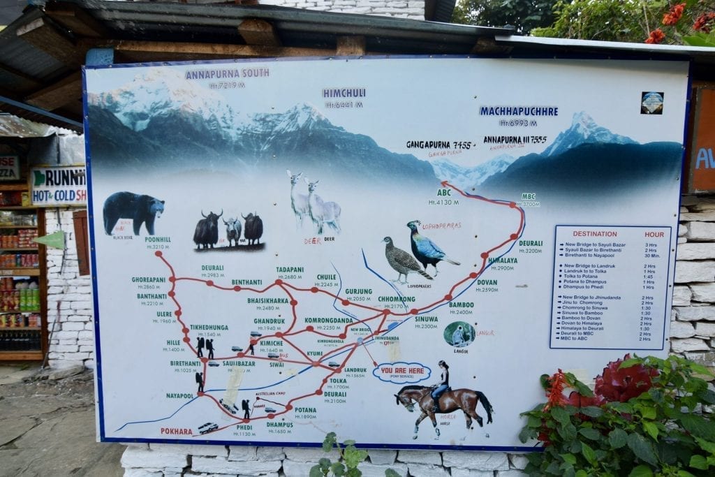 Map in New Bridge, Nepal