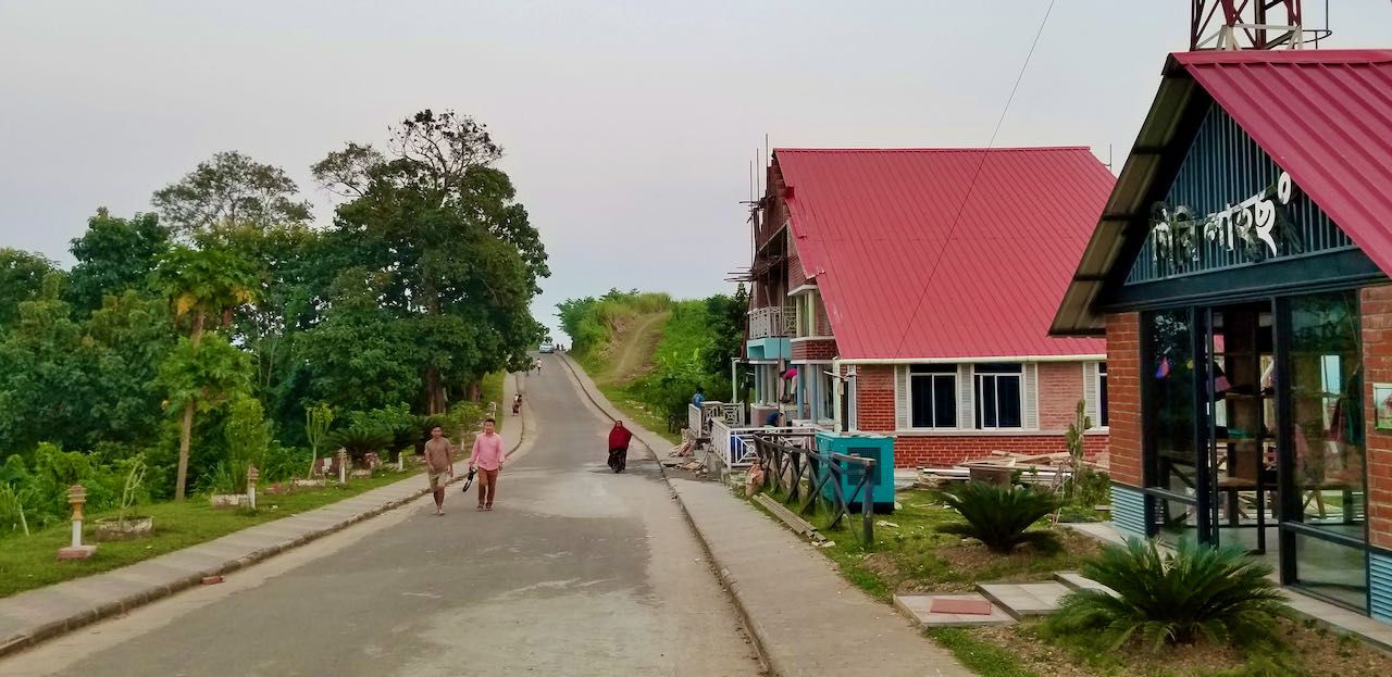A quiet road in Sajek Valley in the evening.