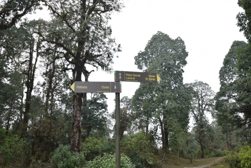 Signboard on way to Annapurna Base camp