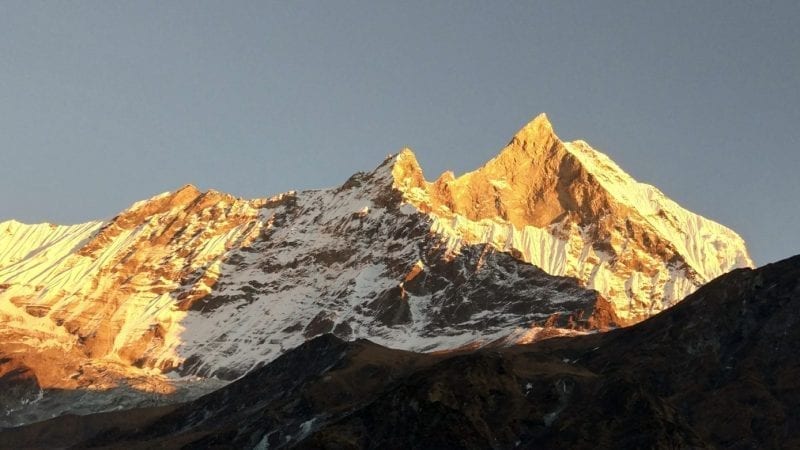 Sunset in Annapurna Mountain, Nepal