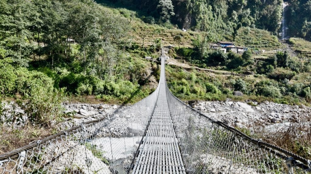 Suspension bridge in Nepal
