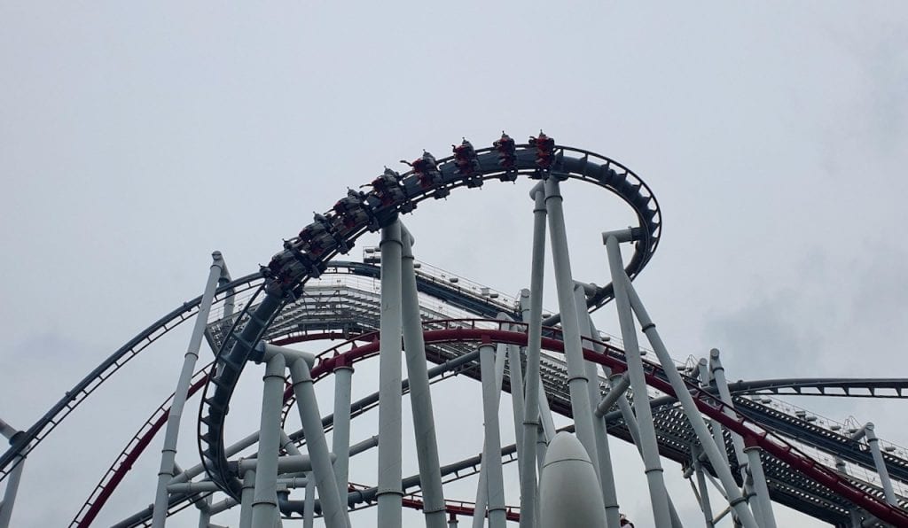 Roller coaster in the Universal Studios of Singapore. While planning for your 4 day Singapore itinerary, do not forget about planning for a trip to Universal Studios in Singapore.