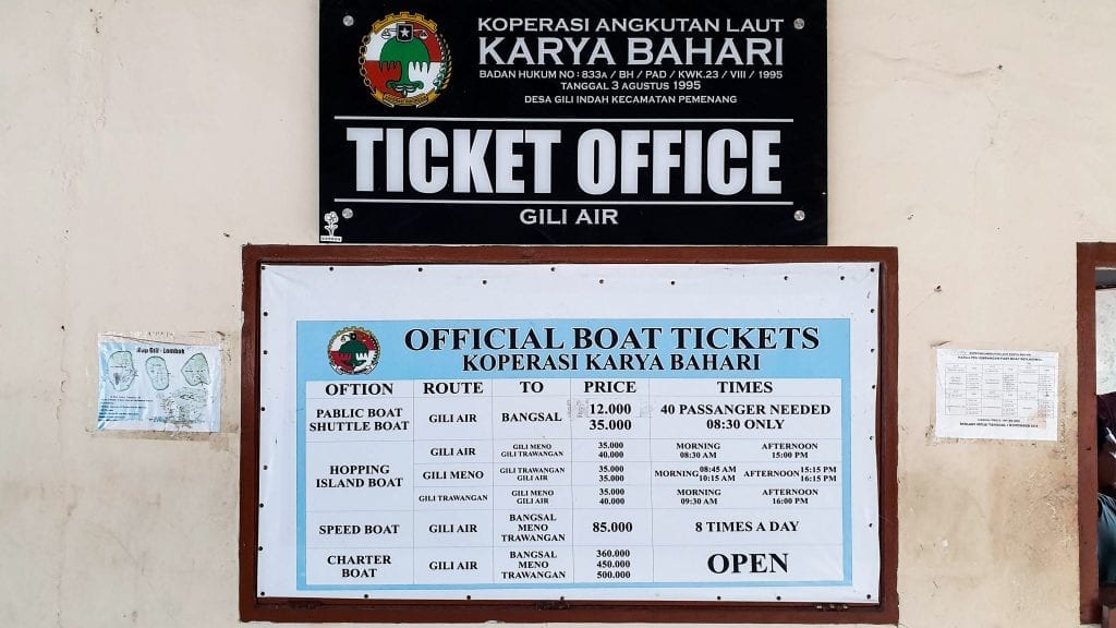 Gili Air Boat Timing