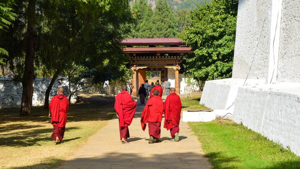 Young Monks in Punakha Bhutan