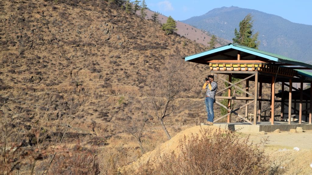 Photographer in Bhutan during Winter