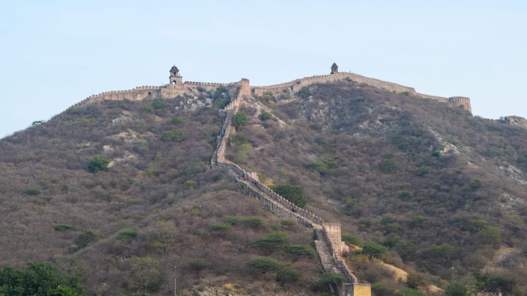 Wall of Amer Fort in Jaipur