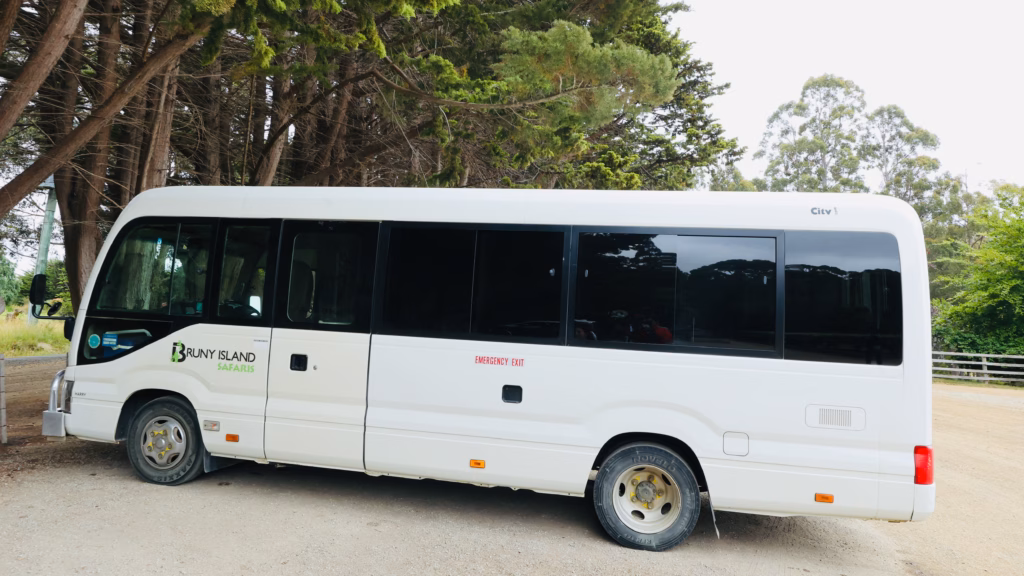 Bruny Island Safaris coach used on a Bruny Island day trip from Hobart