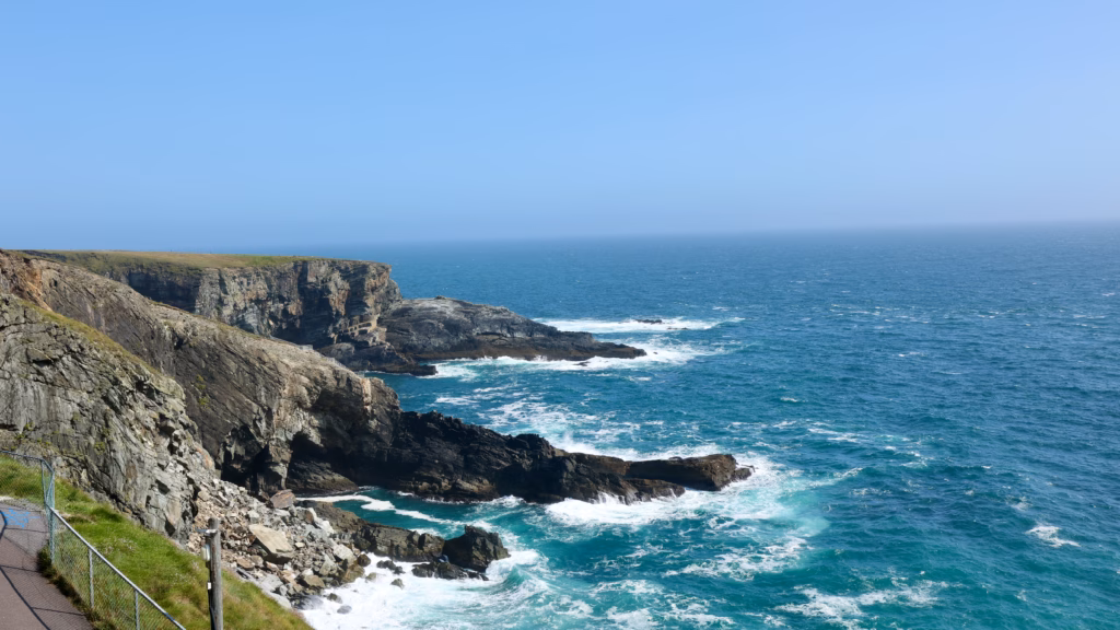 Looking east along the Mizen Head cliff coast from the signal station side, turquoise water below
